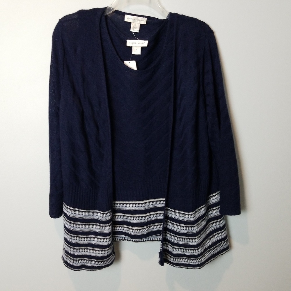 New Christopher & Banks twinset Cardigan sweater & shell set